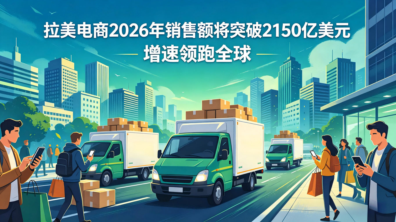 拉美电商预计将在 2026 年销售额突破 2150 亿美元，增速领跑全球